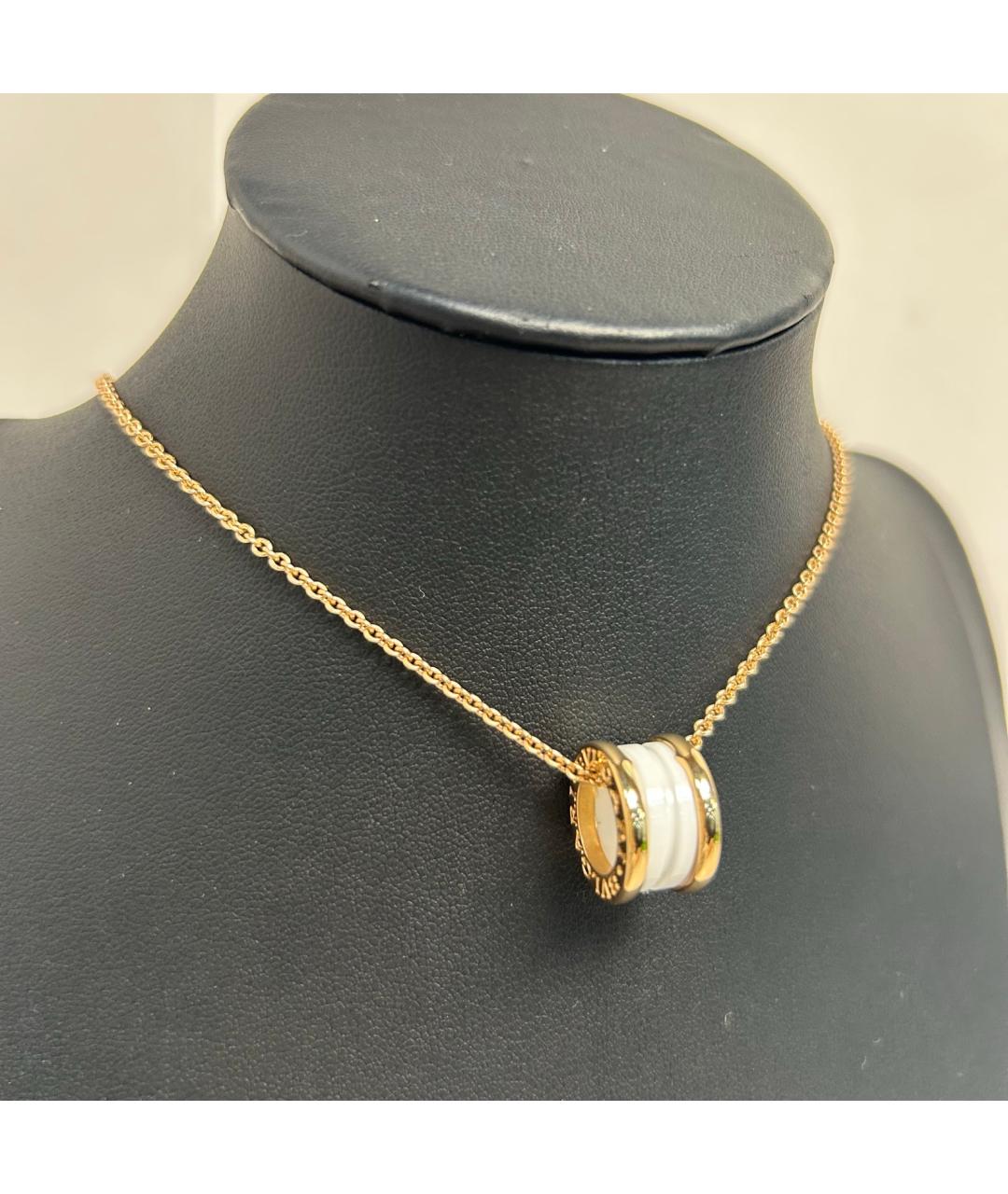 BVLGARI Белая подвеска из розового золота, фото 8