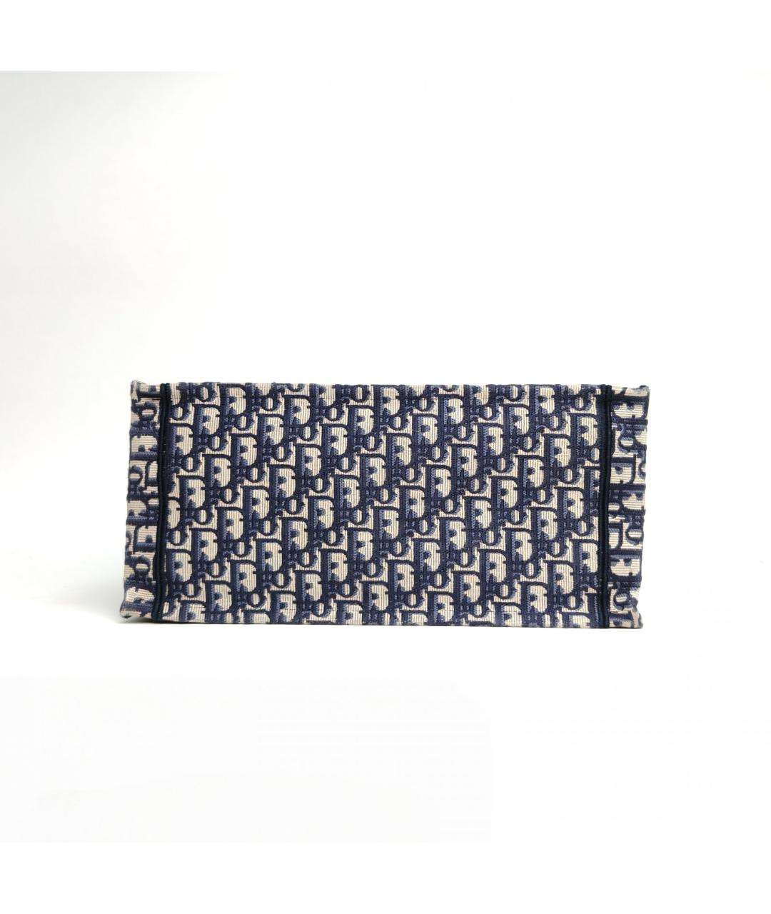 CHRISTIAN DIOR Темно-синяя тканевая сумка тоут, фото 6