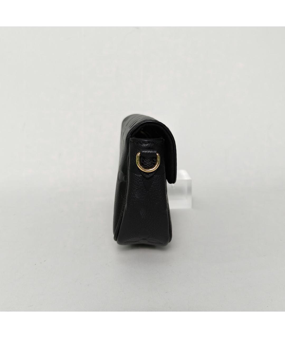 LOUIS VUITTON Черная кожаная сумка через плечо, фото 3