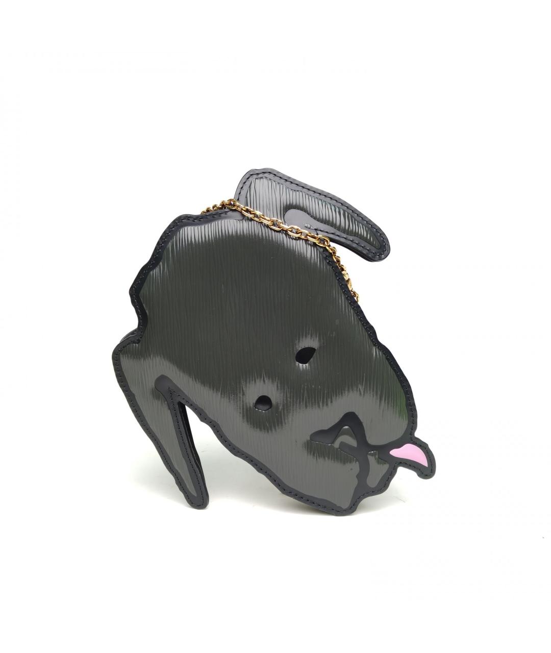 LOUIS VUITTON Антрацитовая кожаная сумка через плечо, фото 2