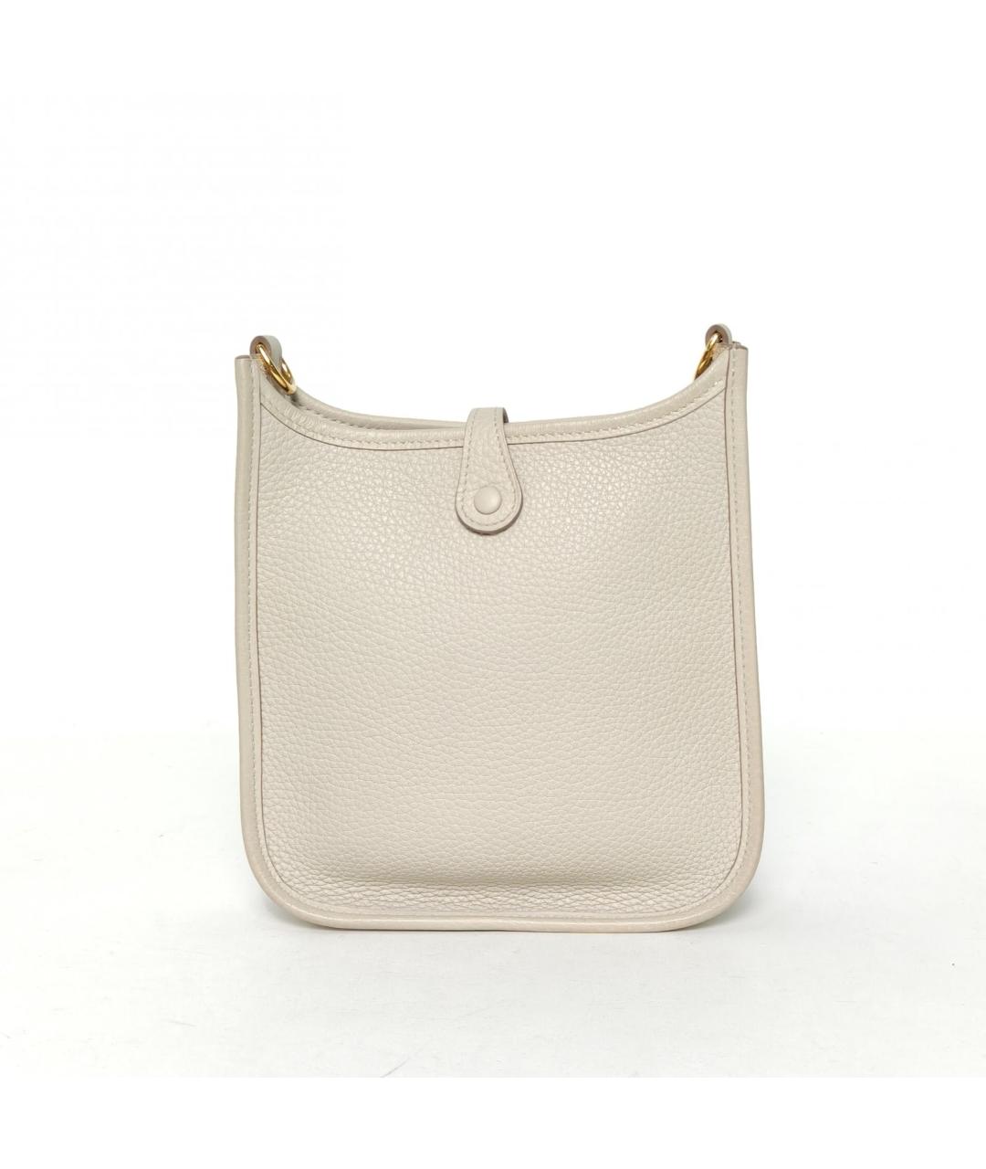 HERMES Белая кожаная сумка через плечо, фото 4