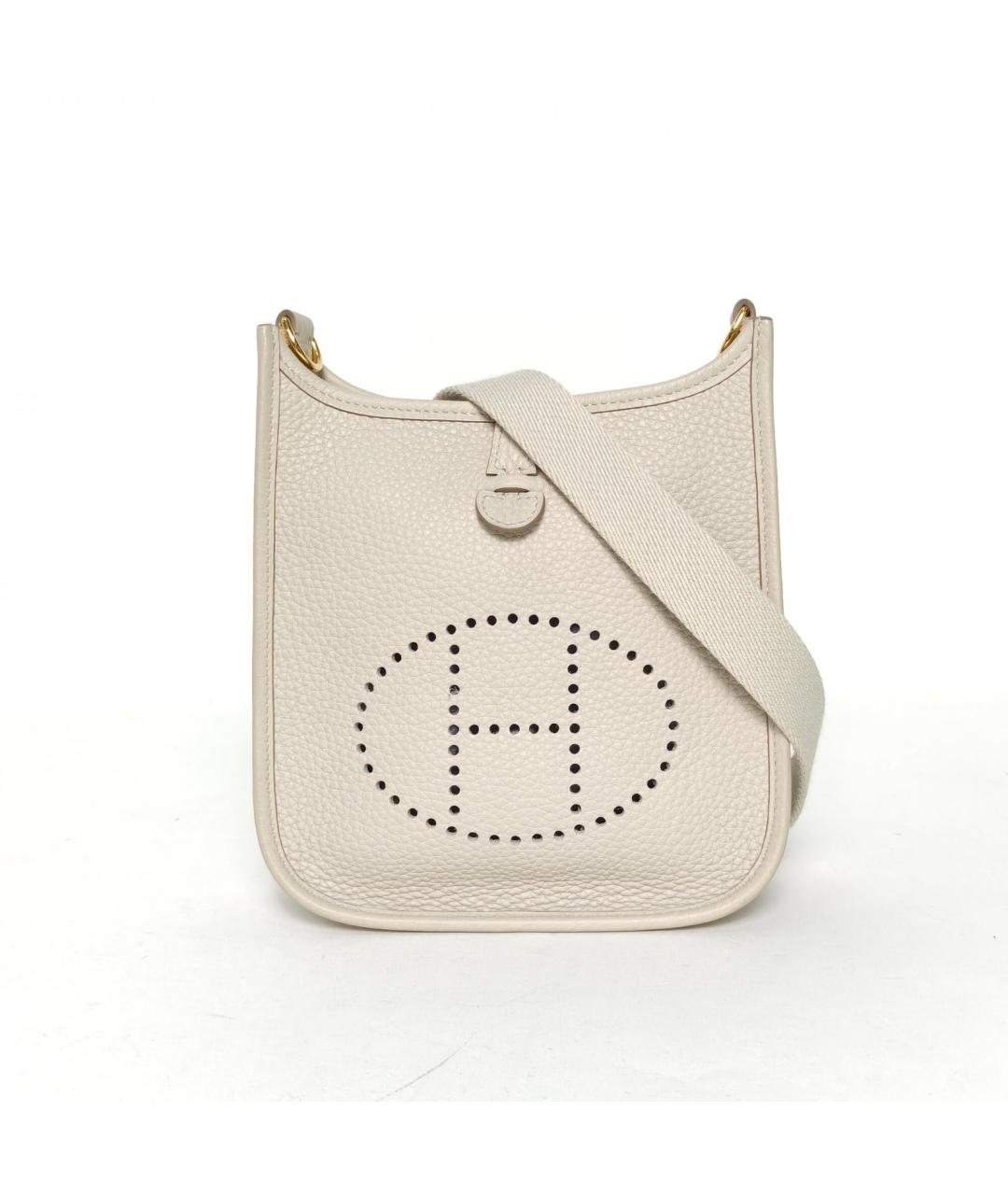 HERMES Белая кожаная сумка через плечо, фото 2