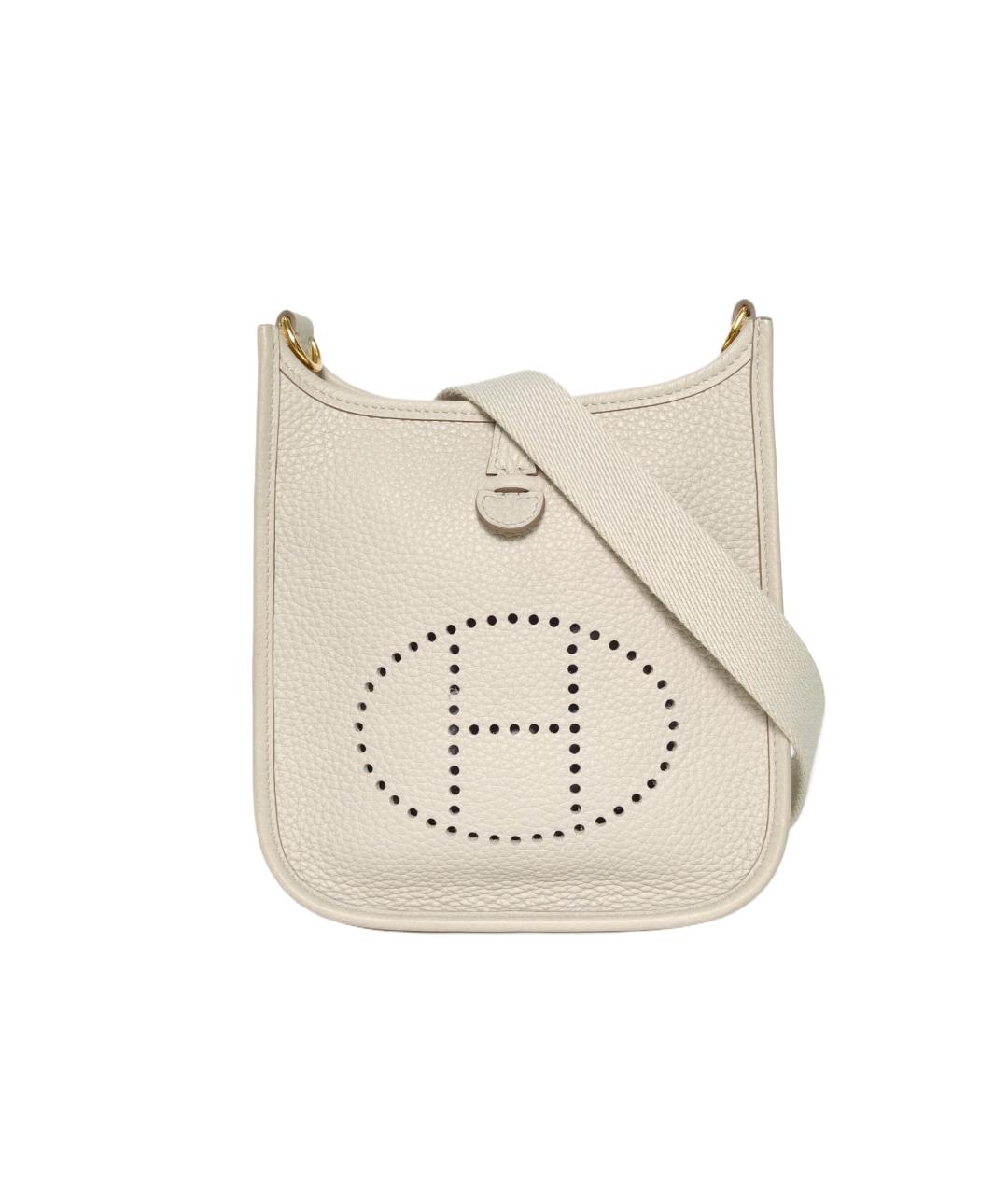 HERMES Белая кожаная сумка через плечо, фото 1