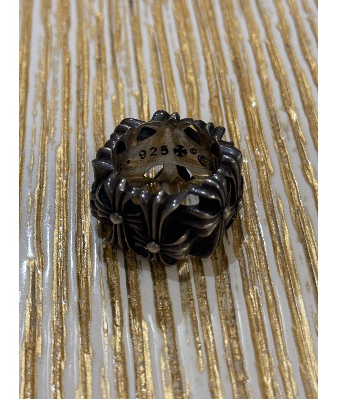 CHROME HEARTS Серое серебряное кольцо, фото 4