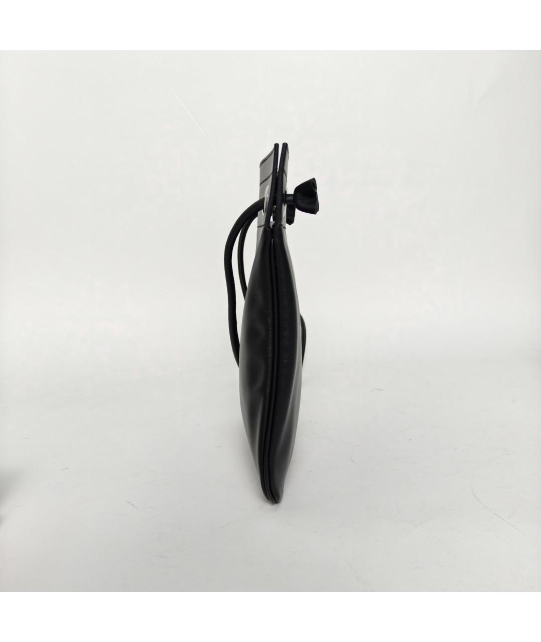 HERMES Черная кожаная сумка через плечо, фото 3