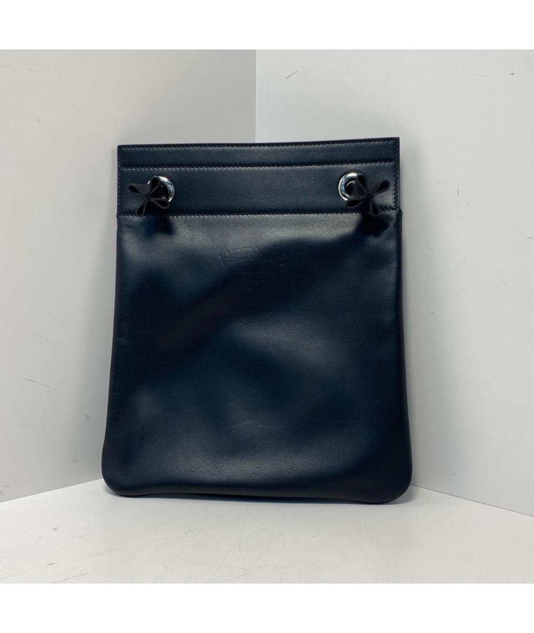 HERMES Черная кожаная сумка через плечо, фото 8