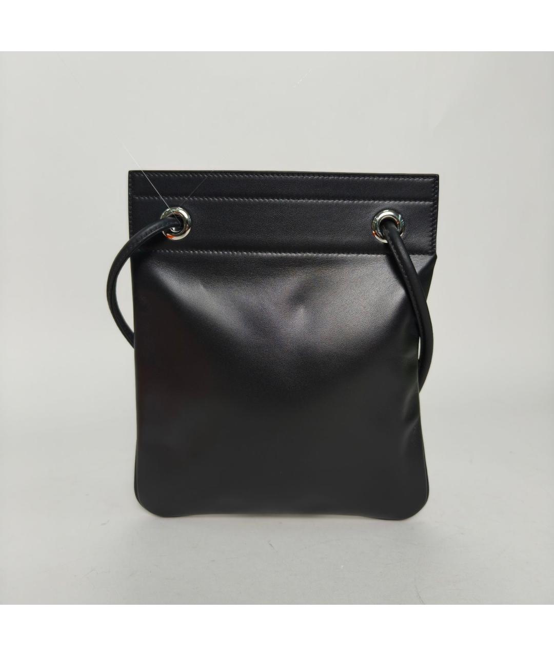 HERMES Черная кожаная сумка через плечо, фото 4
