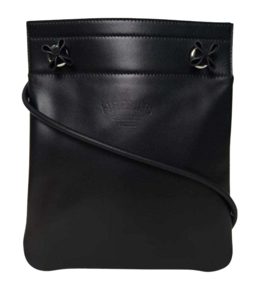 HERMES Черная кожаная сумка через плечо, фото 1
