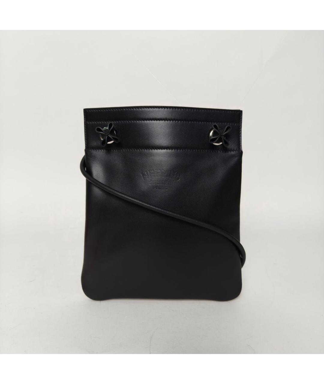 HERMES Черная кожаная сумка через плечо, фото 2