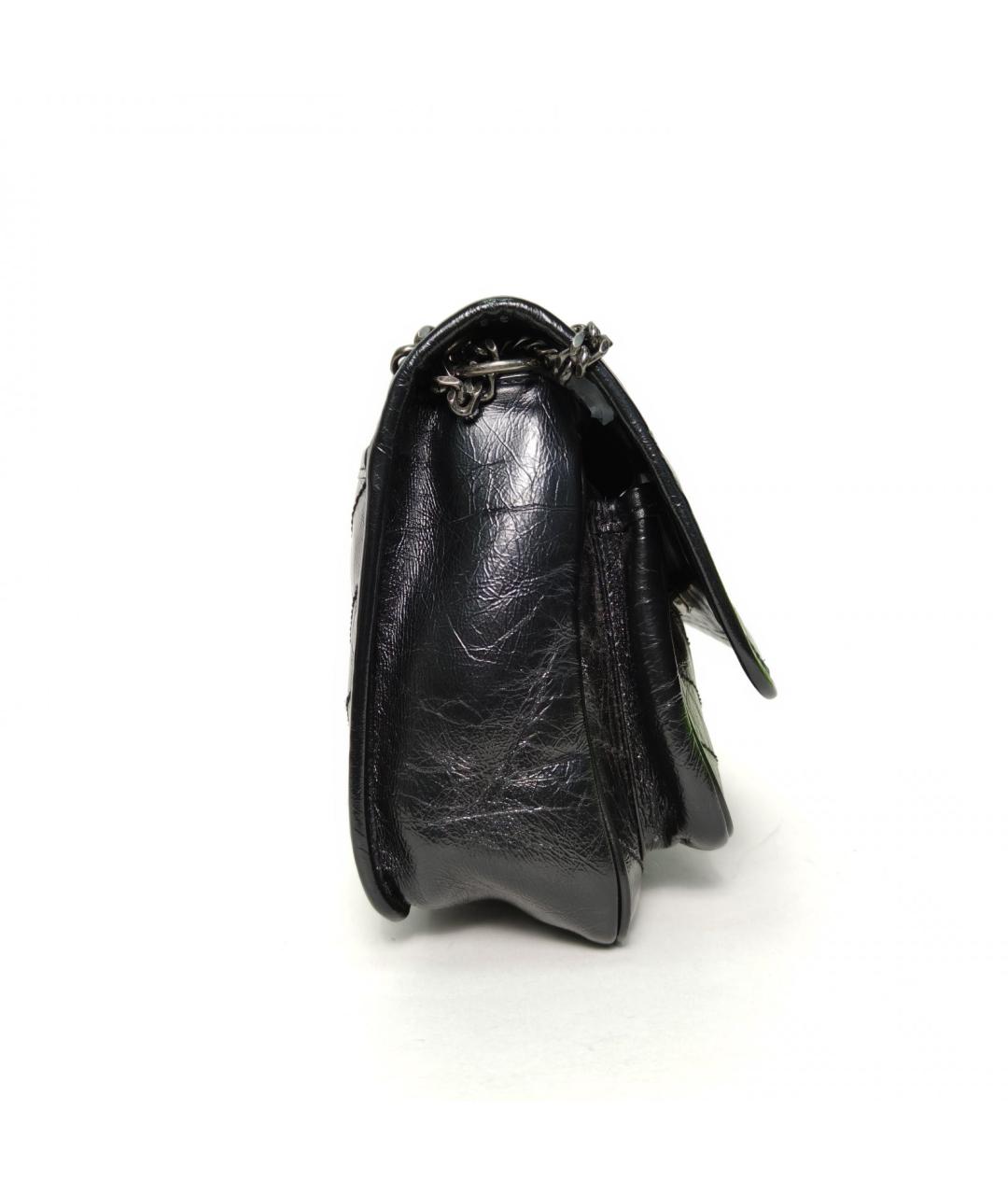 SAINT LAURENT Черная кожаная сумка через плечо, фото 3