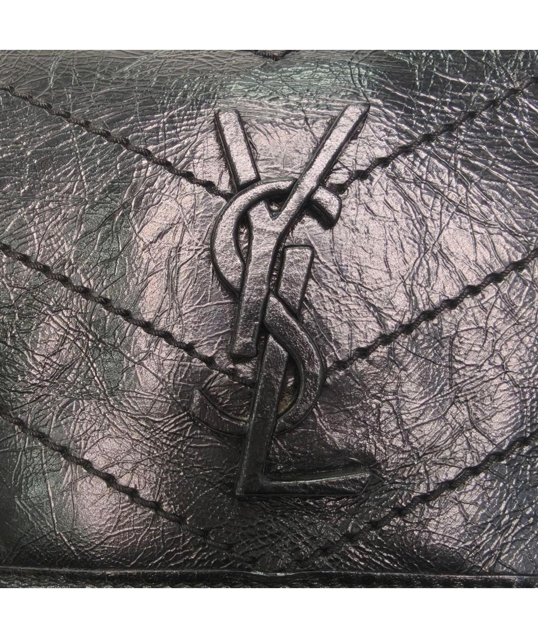 SAINT LAURENT Черная кожаная сумка через плечо, фото 7