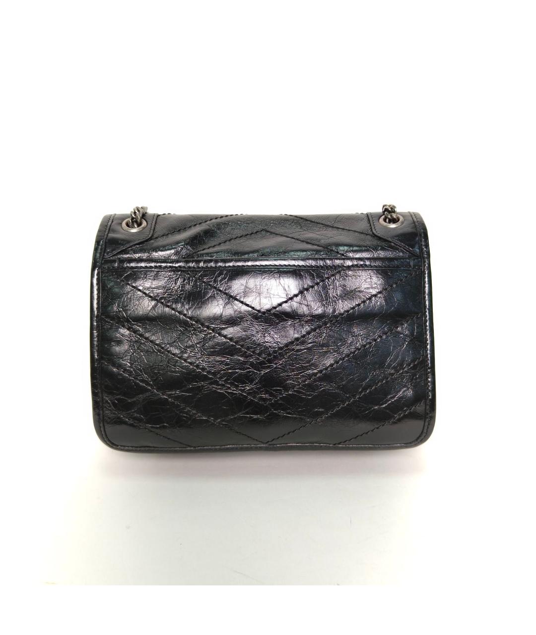 SAINT LAURENT Черная кожаная сумка через плечо, фото 4