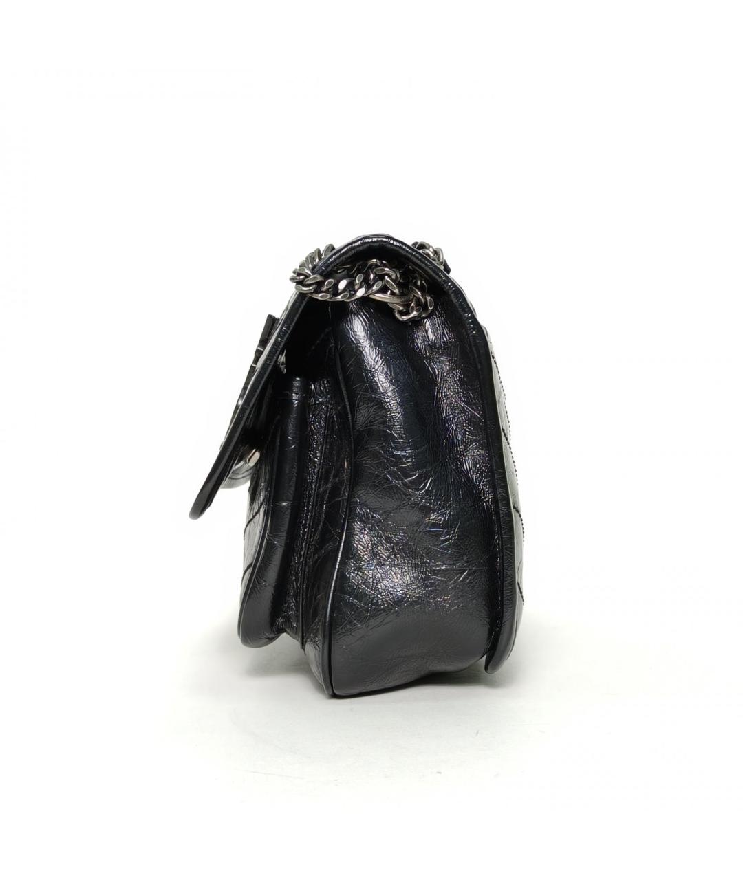 SAINT LAURENT Черная кожаная сумка через плечо, фото 5