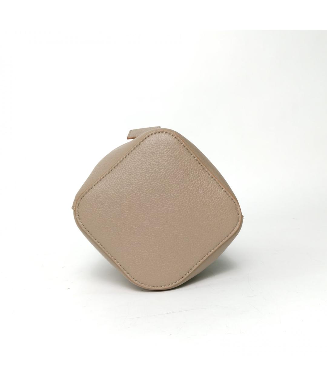 LOEWE Бежевая кожаная сумка с короткими ручками, фото 6