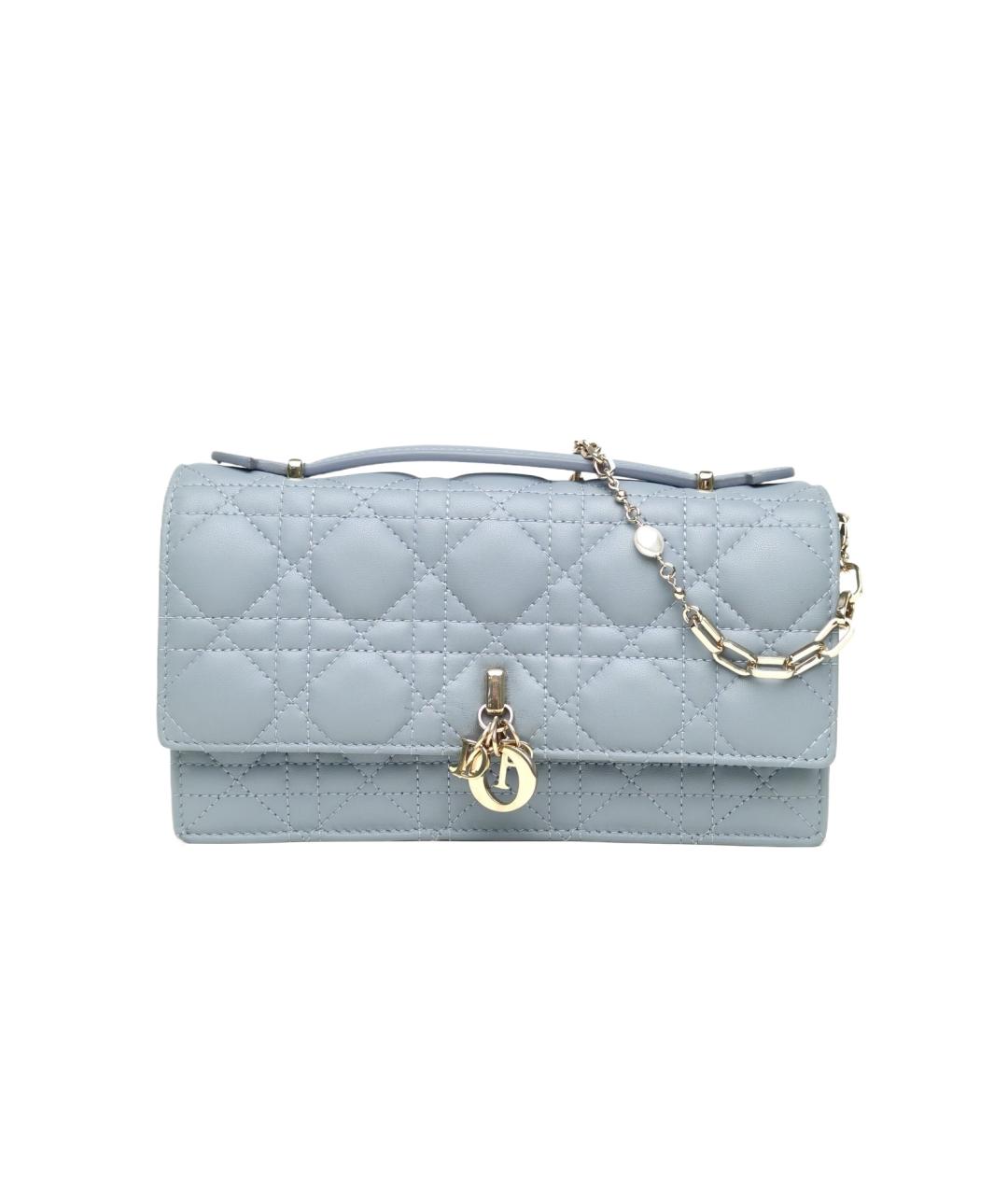 CHRISTIAN DIOR Голубая кожаная сумка через плечо, фото 10