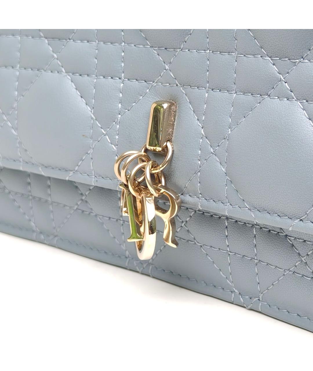 CHRISTIAN DIOR Голубая кожаная сумка через плечо, фото 7