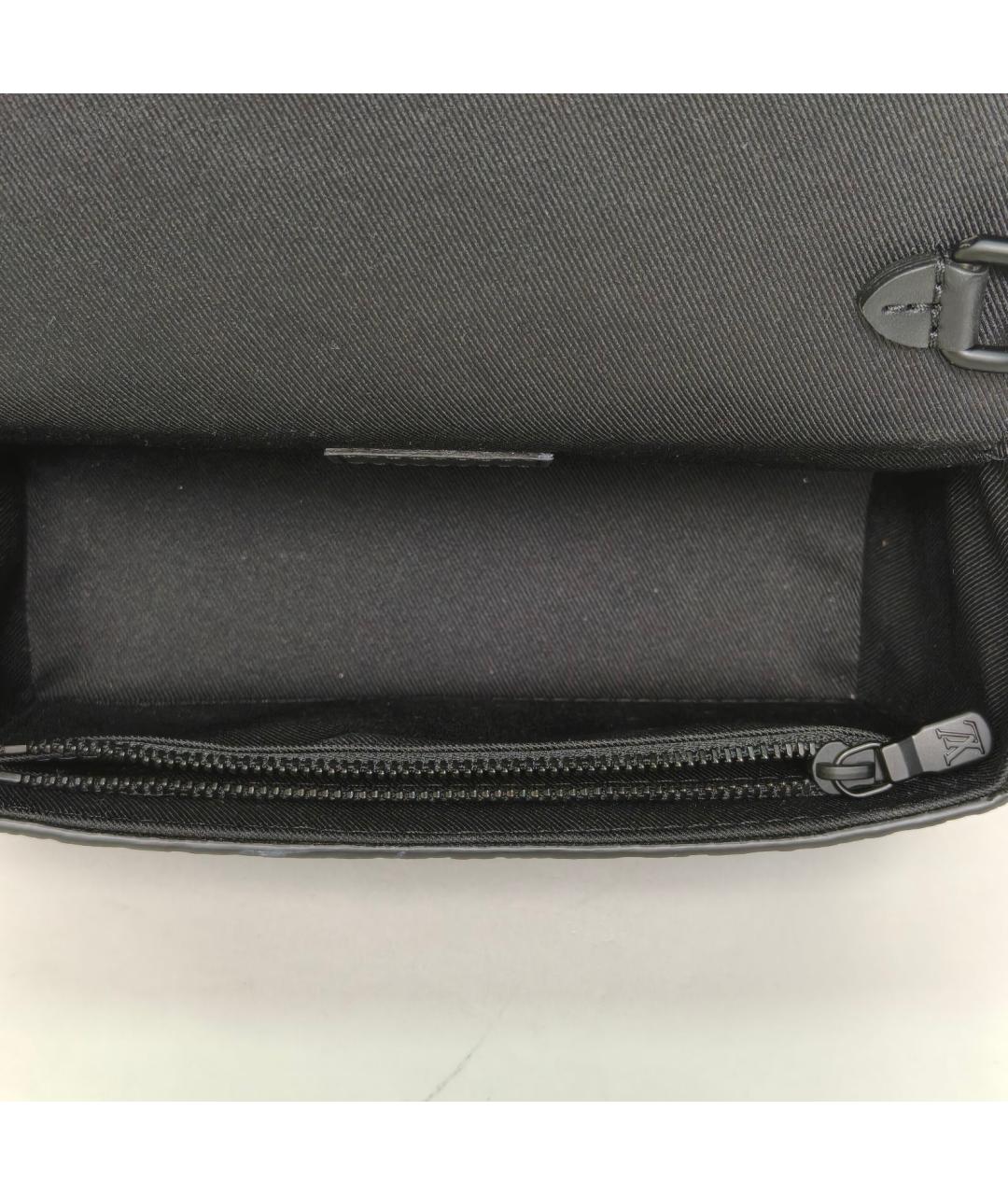 LOUIS VUITTON Черная кожаная сумка через плечо, фото 8