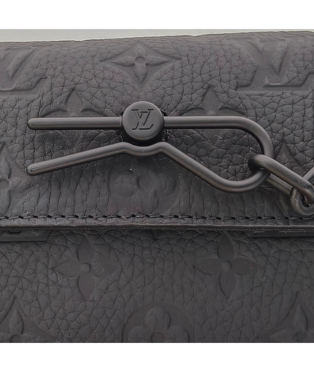 LOUIS VUITTON Черная кожаная сумка через плечо, фото 7