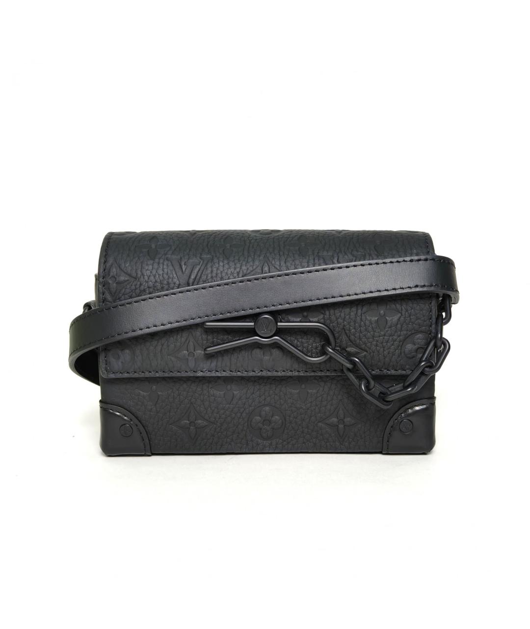 LOUIS VUITTON Черная кожаная сумка через плечо, фото 2