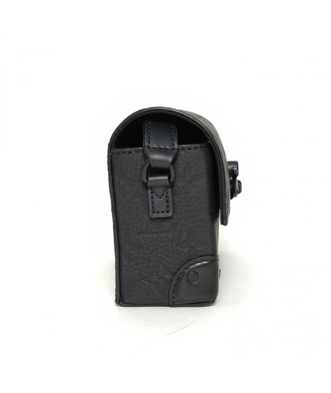 LOUIS VUITTON Черная кожаная сумка через плечо, фото 3