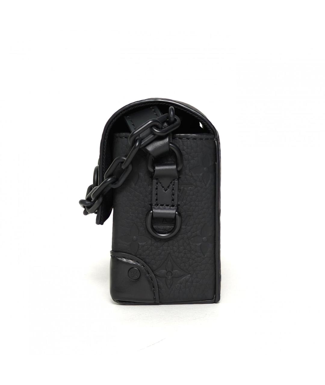 LOUIS VUITTON Черная кожаная сумка через плечо, фото 5