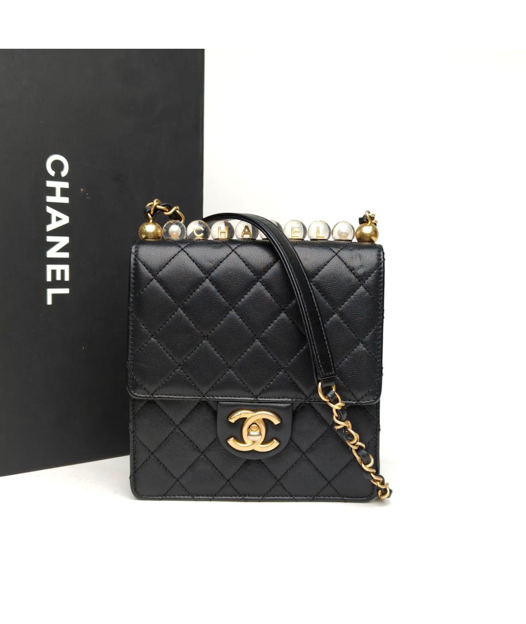 CHANEL Черная кожаная сумка через плечо, фото 9