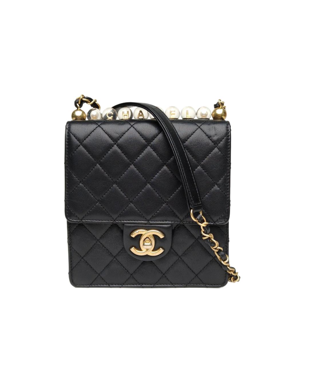 CHANEL Черная кожаная сумка через плечо, фото 10