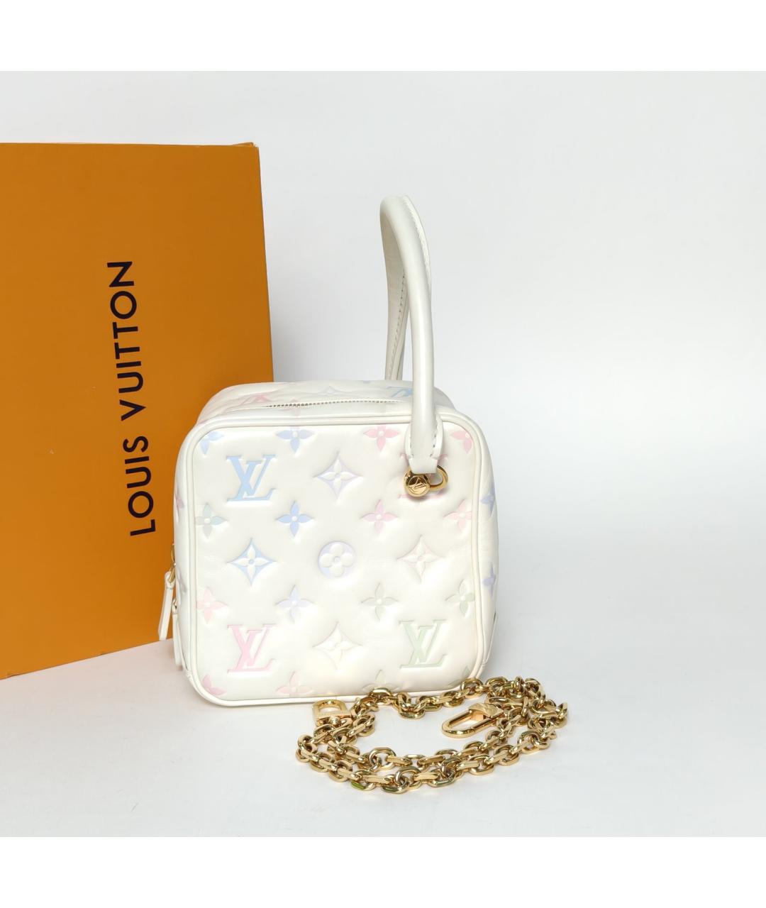 LOUIS VUITTON Белая кожаная сумка через плечо, фото 8