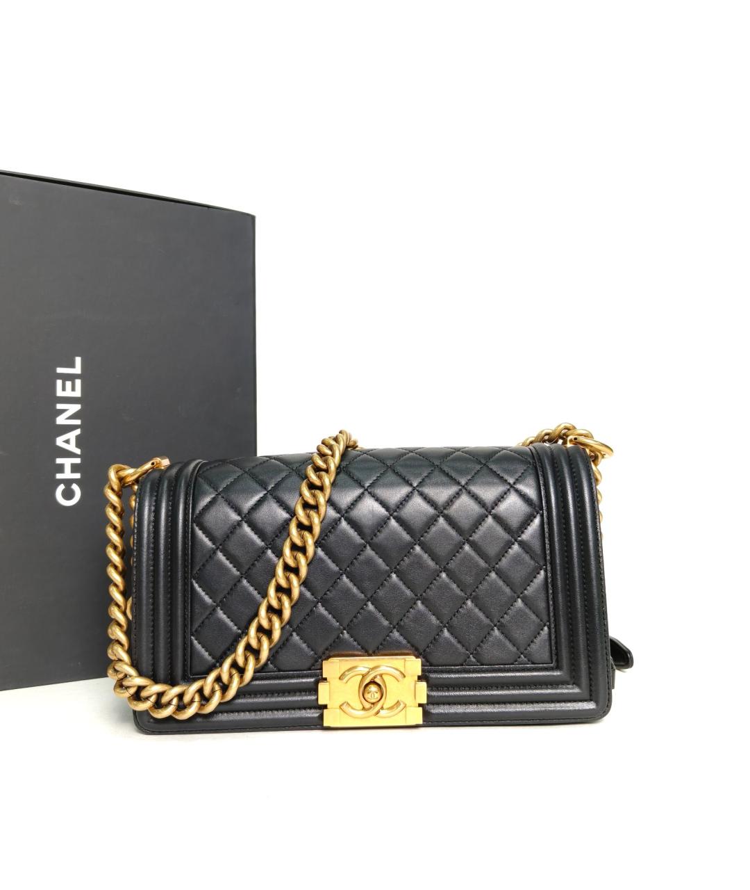 CHANEL Черная кожаная сумка через плечо, фото 9