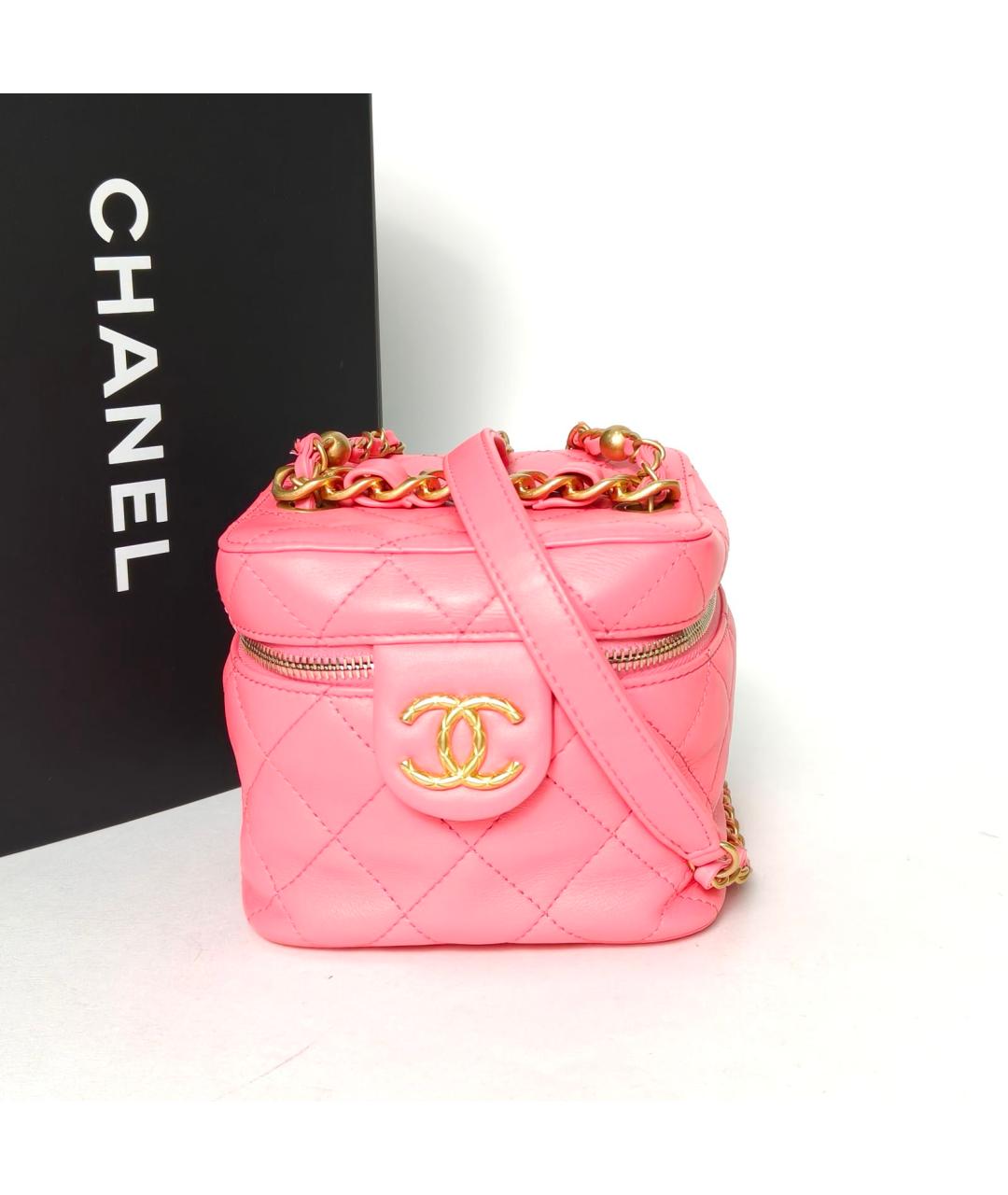 CHANEL Розовая кожаная сумка через плечо, фото 9