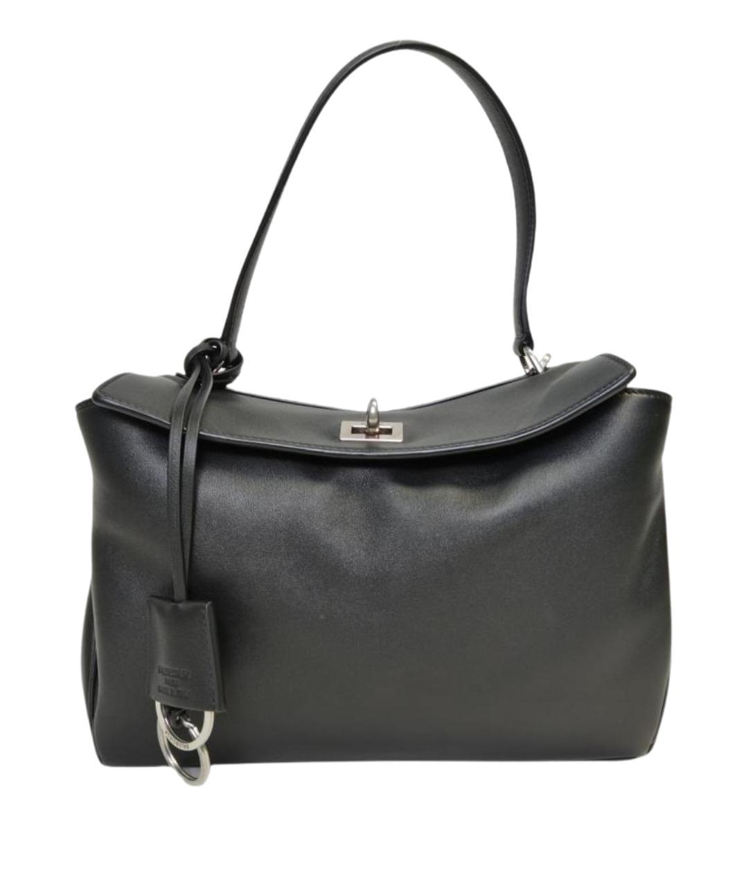 BALENCIAGA Черная кожаная сумка через плечо, фото 1