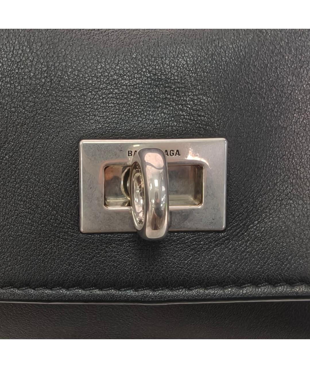 BALENCIAGA Черная кожаная сумка через плечо, фото 7