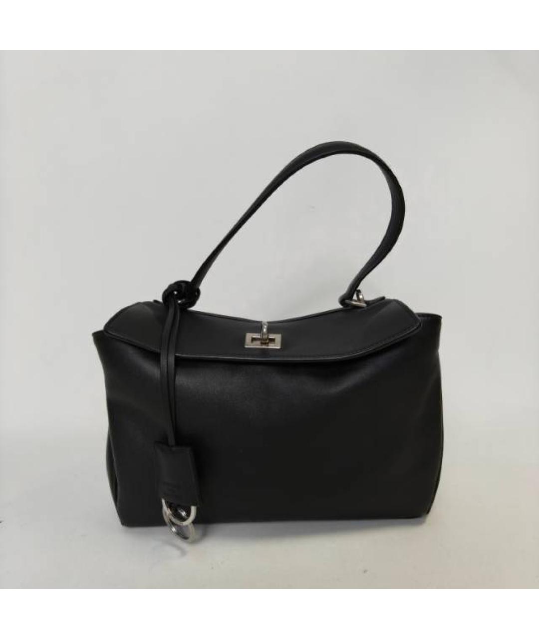 BALENCIAGA Черная кожаная сумка через плечо, фото 9