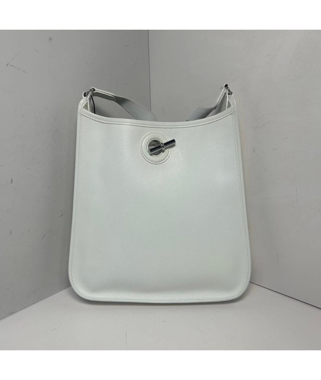 HERMES Белая кожаная сумка через плечо, фото 3