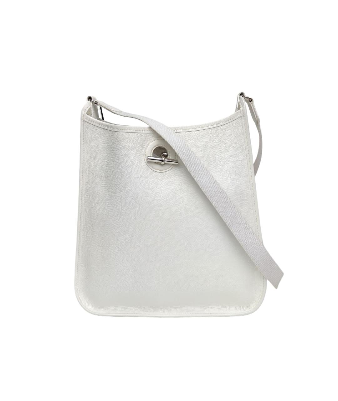 HERMES Белая кожаная сумка через плечо, фото 4