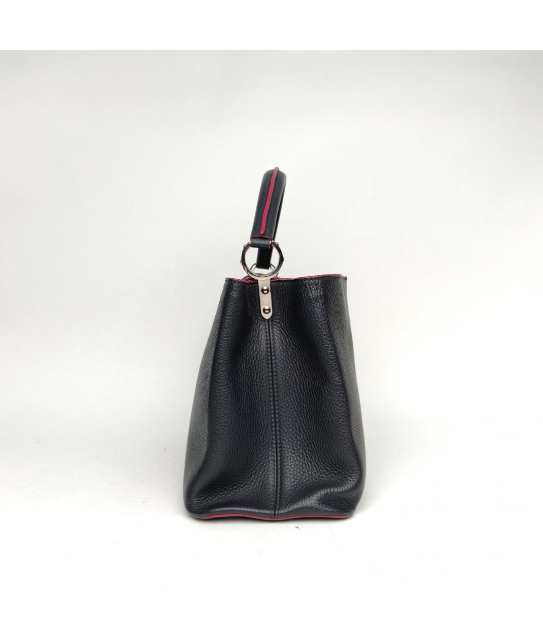 LOUIS VUITTON Черная кожаная сумка с короткими ручками, фото 6