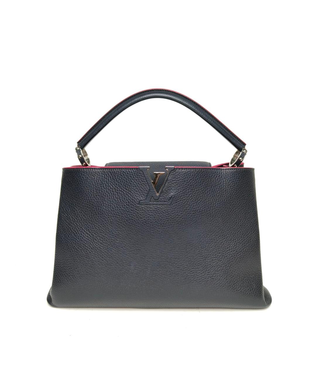 LOUIS VUITTON Черная кожаная сумка с короткими ручками, фото 5