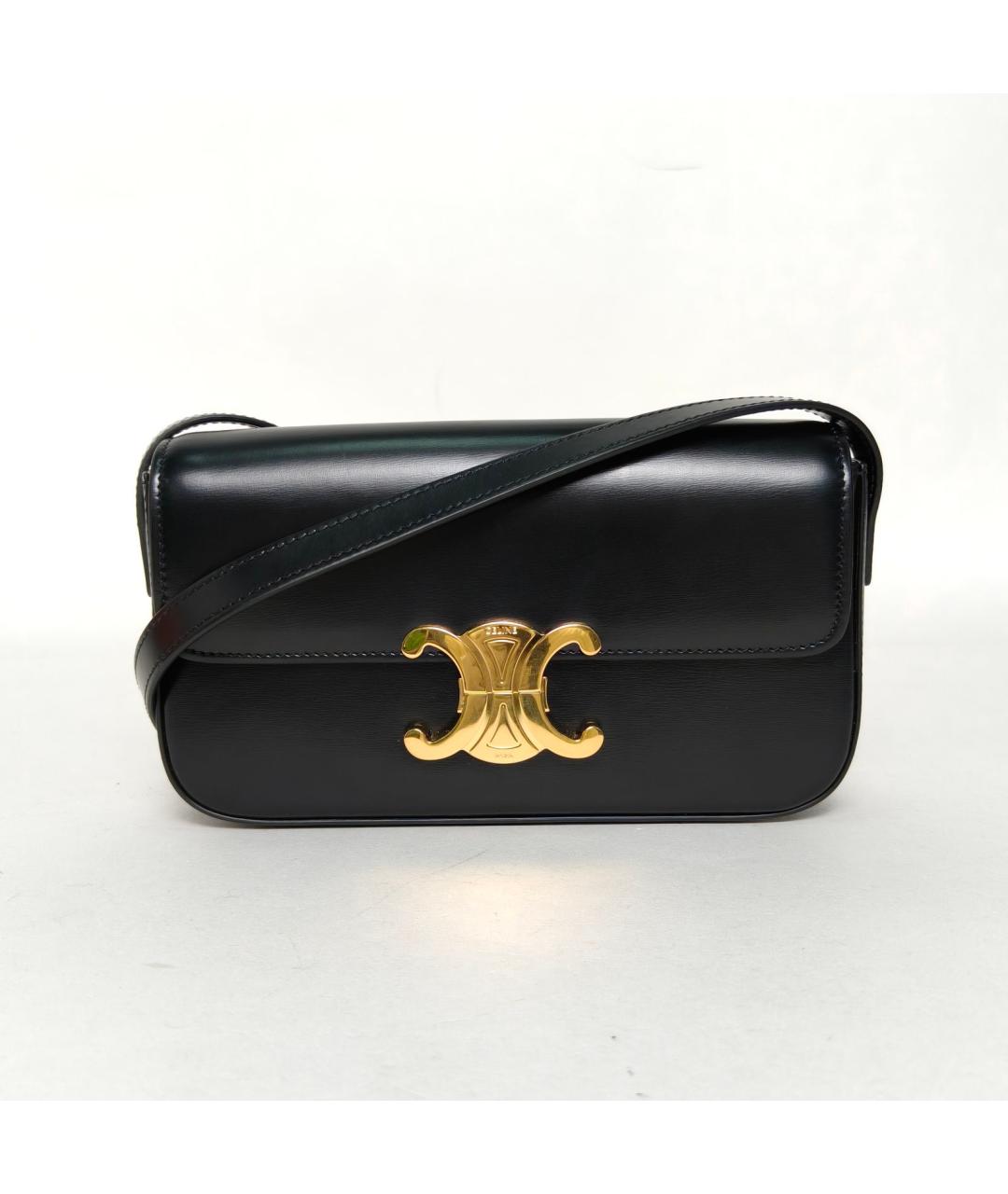 CELINE Черная кожаная сумка через плечо, фото 2