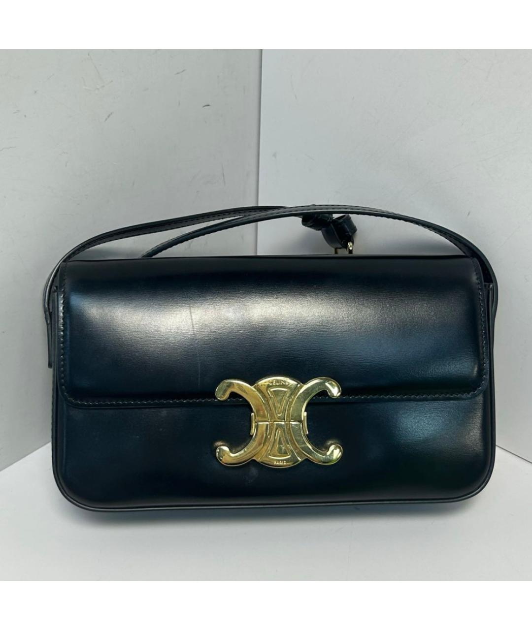 CELINE Черная кожаная сумка через плечо, фото 9
