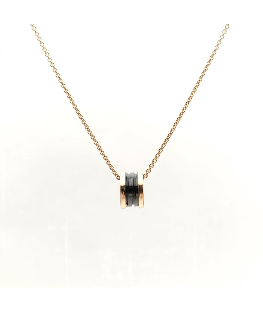 BVLGARI Черная подвеска из розового золота, фото 2