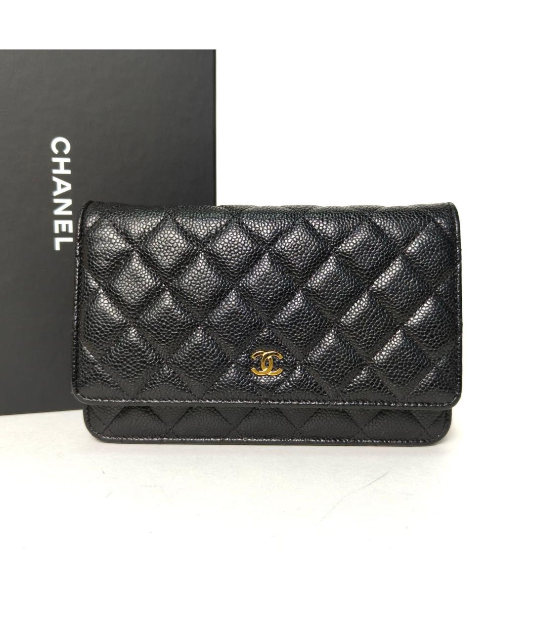 CHANEL Черная кожаная сумка через плечо, фото 8