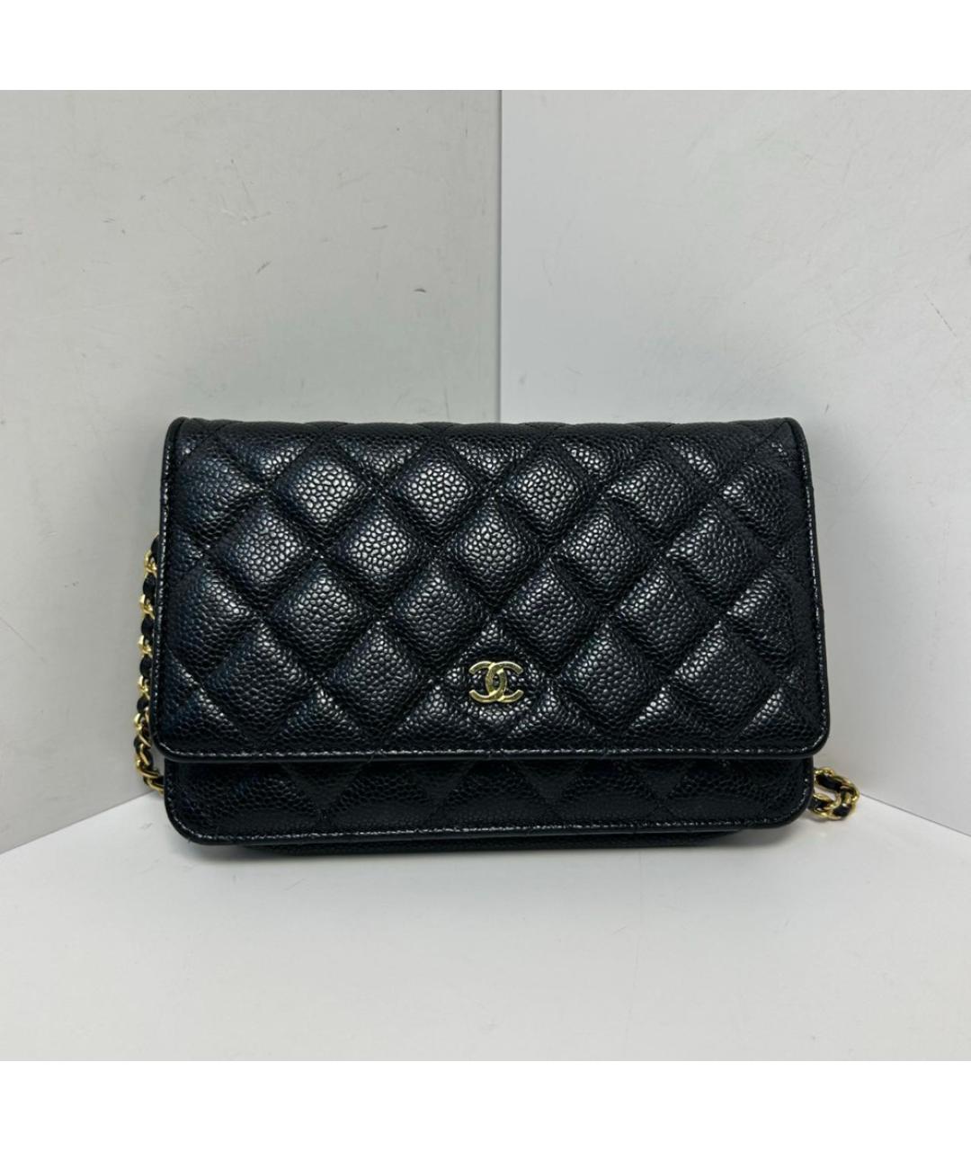 CHANEL Черная кожаная сумка через плечо, фото 9