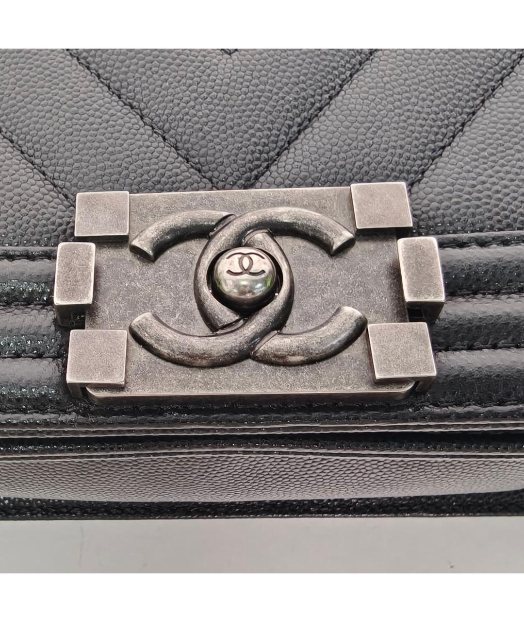 CHANEL Черная кожаная сумка через плечо, фото 7