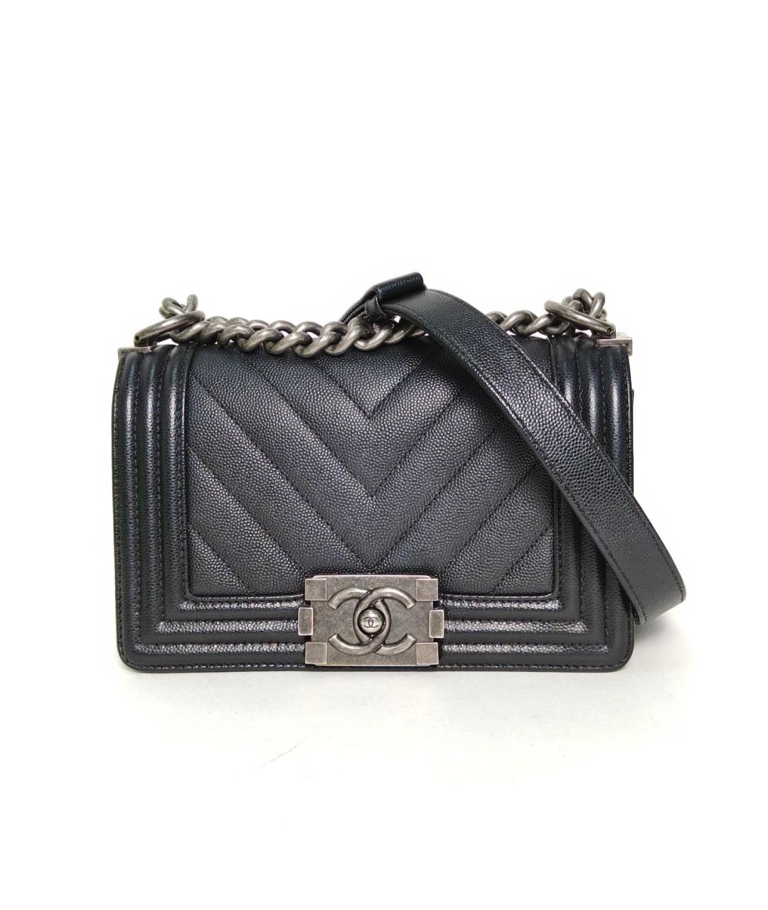CHANEL Черная кожаная сумка через плечо, фото 2