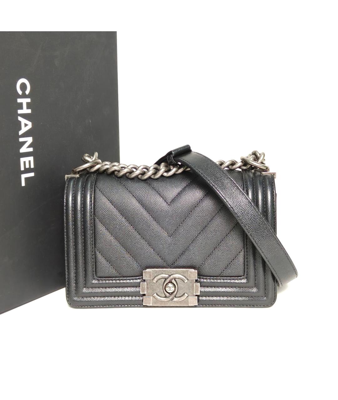 CHANEL Черная кожаная сумка через плечо, фото 9
