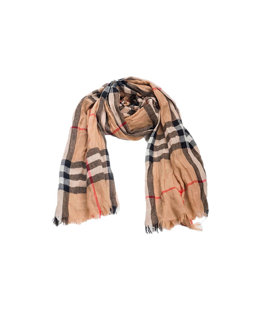 BURBERRY Бежевый шарф, фото 3