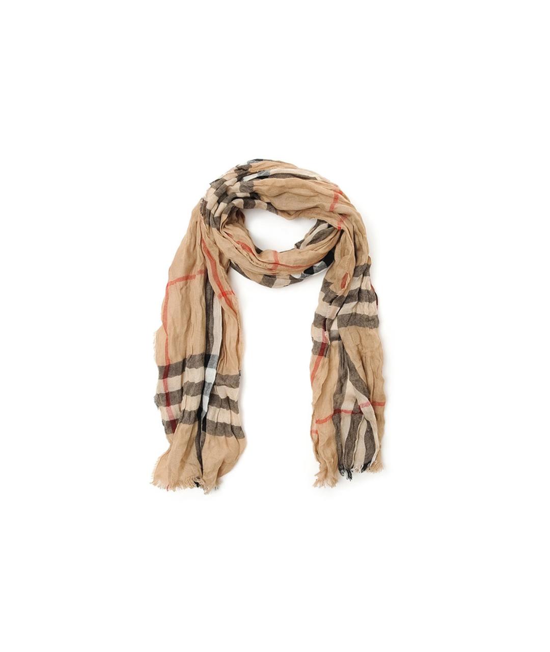 BURBERRY Бежевый шарф, фото 1