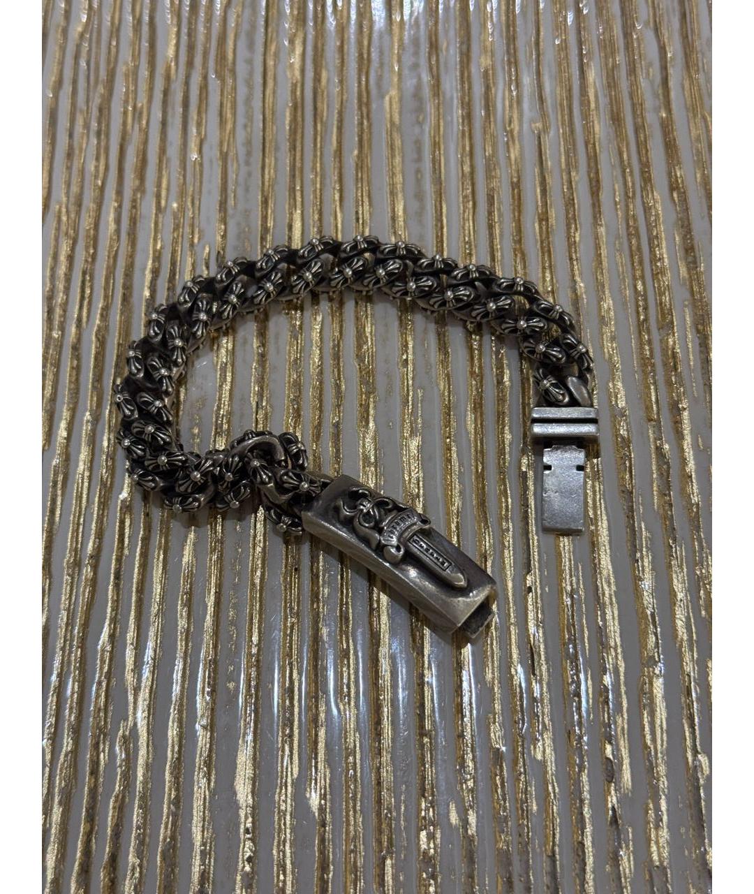 CHROME HEARTS Серый серебряный браслет, фото 4
