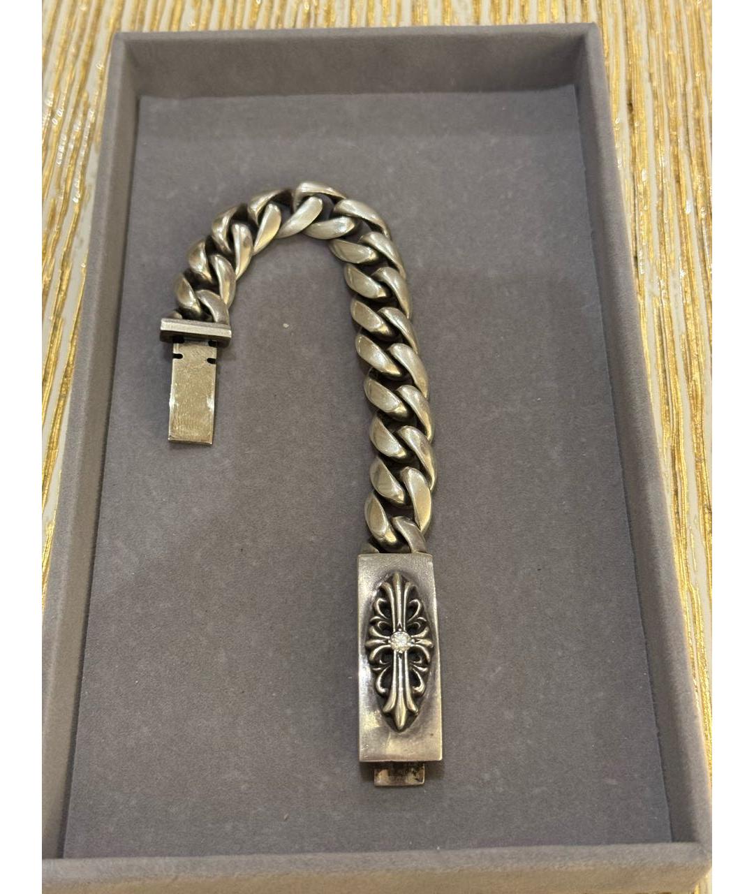CHROME HEARTS Серый серебряный браслет, фото 4