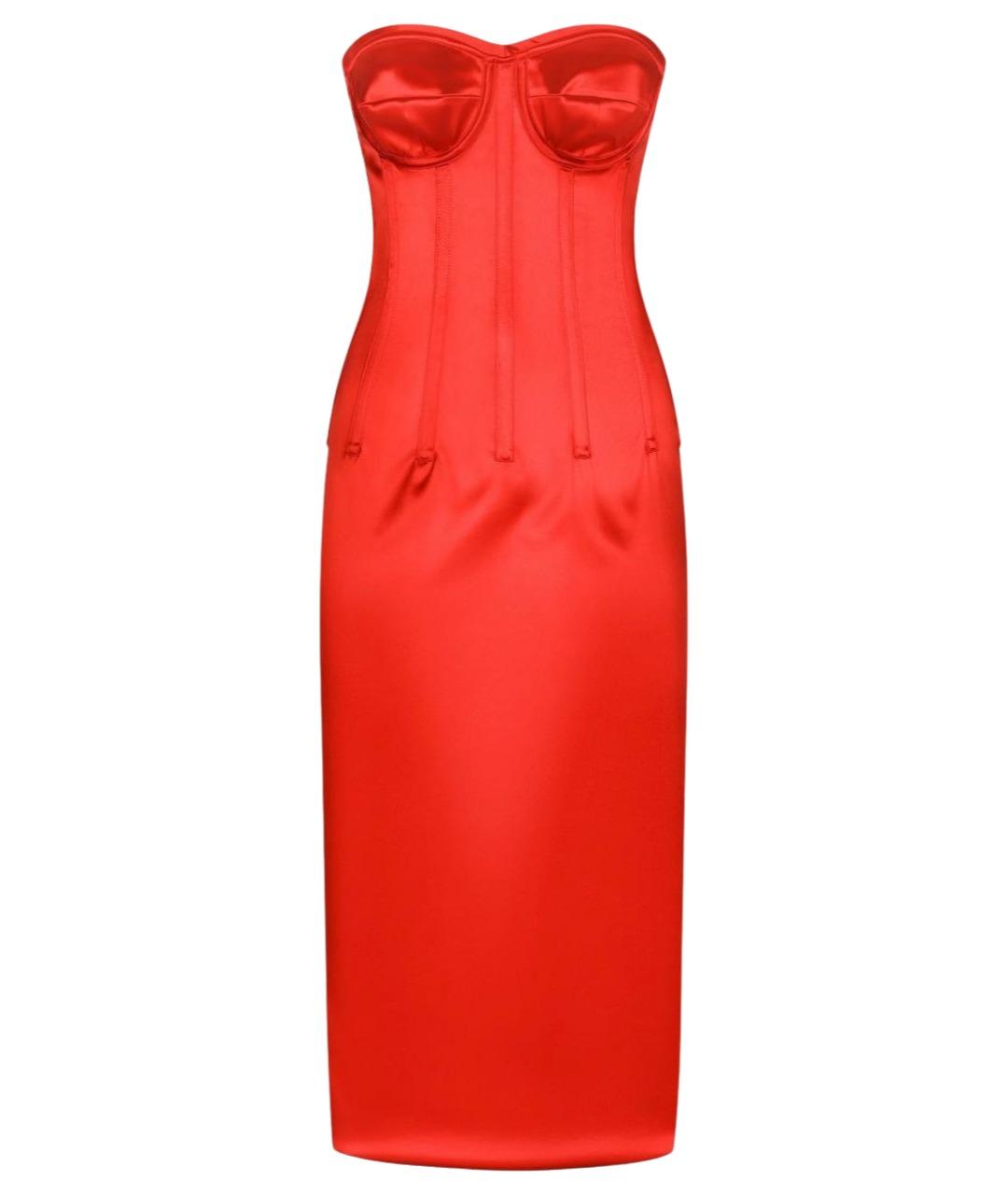 DOLCE&GABBANA Красное ацетатное коктейльное платье, фото 1
